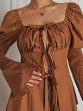 Women's Solid Color Ruffle Bow Bishop Sleeve Elegant Blouse